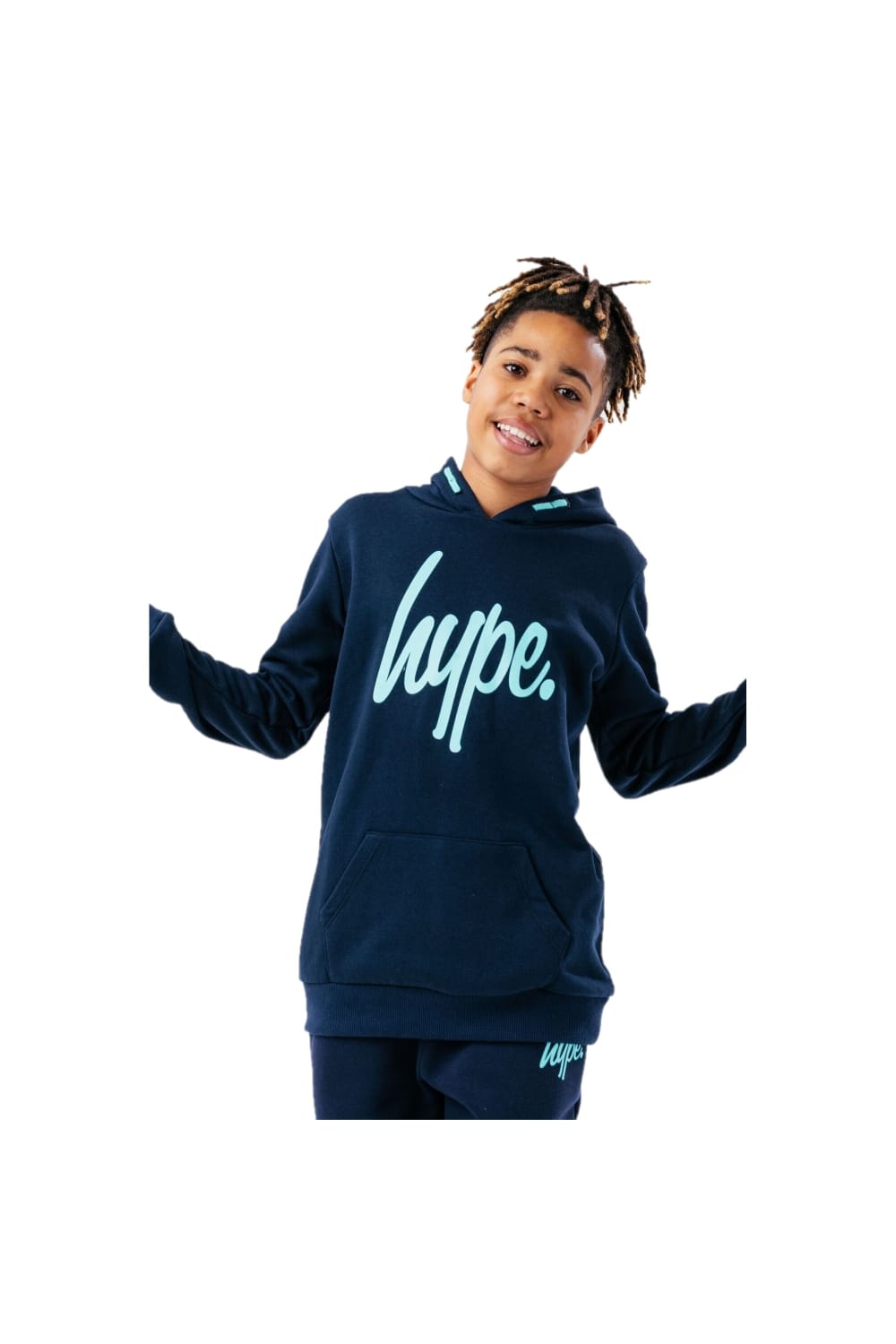 Childrens/Kids Script Hoodie in Navy