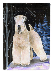 Starry Night Wheaten Terrier Soft Coated Garden Flag 2-Sided 2-Ply