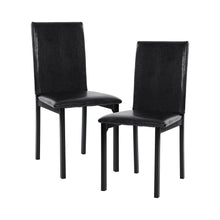 Load image into Gallery viewer, Jemez Black Metal Frame Dark Brown Faux Leather Dining Chair - Set of 4