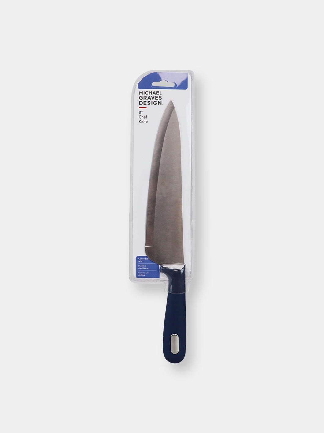 Michael Graves Design Comfortable Grip 8 Inch Stainless Steel Chef Knife, Indigo