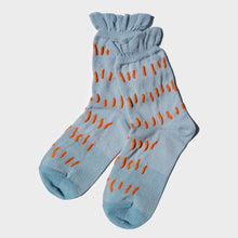 Load image into Gallery viewer, Ruffle Shower Short Socks - Sky Blue