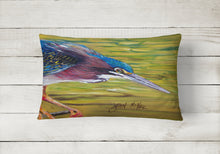 Load image into Gallery viewer, 12 in x 16 in  Outdoor Throw Pillow Green Heron Canvas Fabric Decorative Pillow