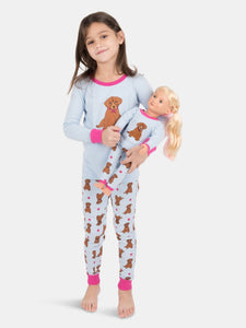 Matching Girl and Doll Cotton Puppy Pajamas