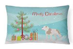 12 in x 16 in  Outdoor Throw Pillow American Bulldog Christmas Canvas Fabric Decorative Pillow