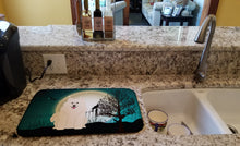 Load image into Gallery viewer, 14 in x 21 in Halloween Scary Samoyed Dish Drying Mat