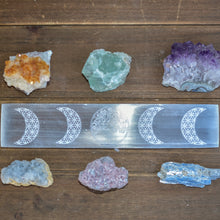 Load image into Gallery viewer, Moon Phase With Tree Of Life Engraved Selenite Bar