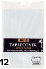 Load image into Gallery viewer, Amscan Round Plastic Tablecover (Pack Of 12) (Silver) (84 Inch)
