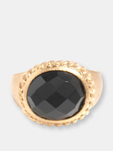 Load image into Gallery viewer, Onyx Oval East West Twisted Bezel Ring