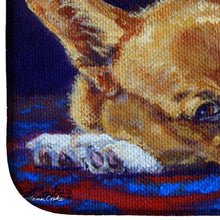 Load image into Gallery viewer, 14 in x 21 in Corgi Blue Lonesome Dish Drying Mat
