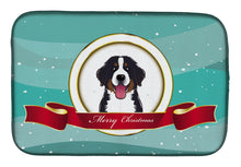 Load image into Gallery viewer, 14 in x 21 in Bernese Mountain Dog Merry Christmas Dish Drying Mat