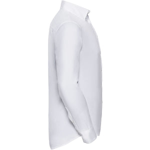 Russell Collection Mens Long Sleeve Classic Twill Shirt (White)
