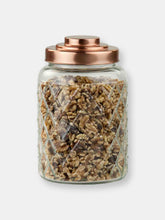 Load image into Gallery viewer, Medium 3.4 Lt Textured Glass Jar with Gleaming Air-Tight Copper Top