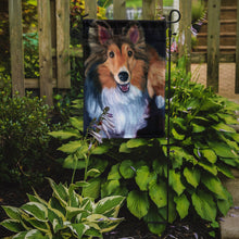 Load image into Gallery viewer, 11 x 15 1/2 in. Polyester Sheltie Stand Off Garden Flag 2-Sided 2-Ply
