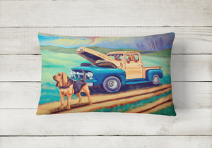 12 in x 16 in  Outdoor Throw Pillow Bloodhound Canvas Fabric Decorative Pillow
