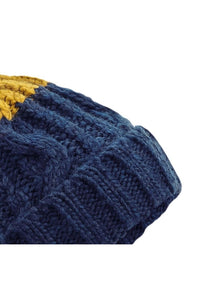 Beechfield Unisex Adults Apres Cuffed Beanie (Oxford Navy/Mustard)