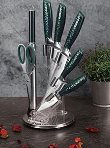 8-Piece Knife Set with Acrylic Stand Emerald Collection
