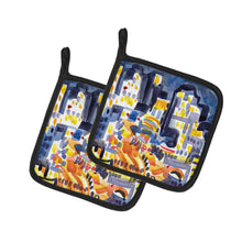 Load image into Gallery viewer, Skyline Abstract Pair of Pot Holders