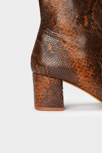 Samiria Python Ankle Boots Brown