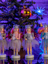 Load image into Gallery viewer, Nutcracker Hanging Ornament Figures – Fairy Ballet Dancers Glittered Christmas Mini Wooden Nutcrackers Xmas Tree Ornament Set – 4 Pieces