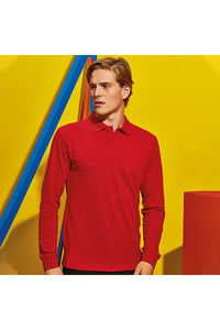 Asquith & Fox Mens Classic Fit Long Sleeved Polo Shirt (Classic Red)