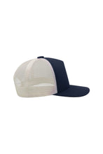Load image into Gallery viewer, Record Mid Visor 5 Panel Trucker Cap - Navy