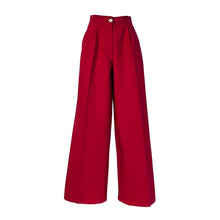 Load image into Gallery viewer, Wide-Leg Cargo Pants In Ruby Red Denim