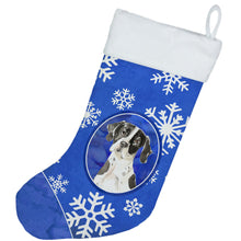 Load image into Gallery viewer, English Pointer Winter Snowflakes Christmas Stocking