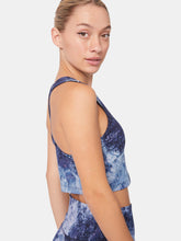 Load image into Gallery viewer, Moment High Neck Crop Bra - Marble Blue