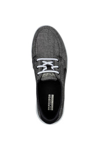 Womens/Ladies On The Go Boat Shoes - Black/White
