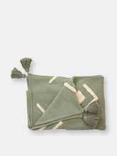 Load image into Gallery viewer, Winter Sage Handmade Boho Throw Blanket, Sage White - 50x60
