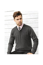 Load image into Gallery viewer, Premier Mens V-Neck Knitted Sweater (Charcoal)