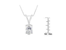 Load image into Gallery viewer, 10K White Gold Diamond Oval Pendant Necklace