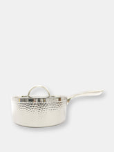 Load image into Gallery viewer, Vintage Tri-Ply Stainless Steel 7&quot; Covered Saucepan, Hammered, 2 Qt