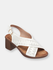 Lala White Heeled Sandals