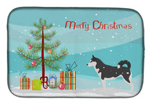 Load image into Gallery viewer, 14 in x 21 in Siberian Husky Merry Christmas Tree Dish Drying Mat