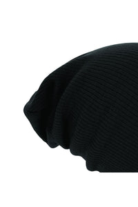 Beechfield® Unisex Slouch Winter Beanie Hat (Black)