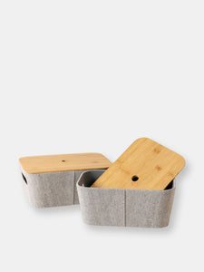 Nonza Gray Bamboo Storage Baskets