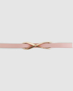 London Mood Leather Tie Belt - Pink