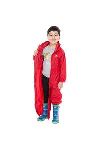 Trespass Childrens/Kids Button Rain Suit (Red)