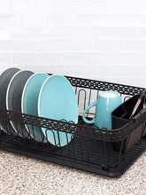 Load image into Gallery viewer, 3 Piece Decorative Wire Steel Dish Rack, Black