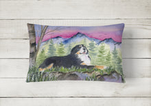 Load image into Gallery viewer, 12 in x 16 in  Outdoor Throw Pillow Bernese Mountain Dog Canvas Fabric Decorative Pillow