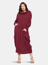 Load image into Gallery viewer, Neck Cowl Sweater Rib Dress