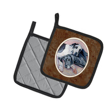 Load image into Gallery viewer, Black and Harlequin Great Dane  Pair of Pot Holders