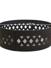 Load image into Gallery viewer, Sunnydaze 36 in Crossweave Steel Wood Burning Fire Pit Ring with Poker