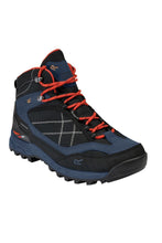 Load image into Gallery viewer, Mens Samaris Pro Waterproof Walking Boots - Dark Denim/Bright Orange