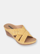 Load image into Gallery viewer, Dorty Yellow Wedge Sandals