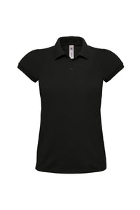 B&C Womens/Ladies Heavymill Cotton Short Sleeve Polo Shirt (Black)
