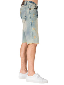 Men's Premium Denim Shorts Fit Light Blue Khaki Tinted 13" Inseam