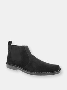 Mens Real Suede Classic Desert Boots - Black