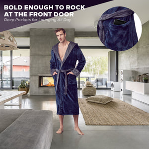 Men's Hooded Plush Robe